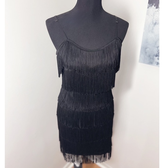Dresses & Skirts - Gorgeous Fringe Flapper Dress Black Medium Cheryl Creations